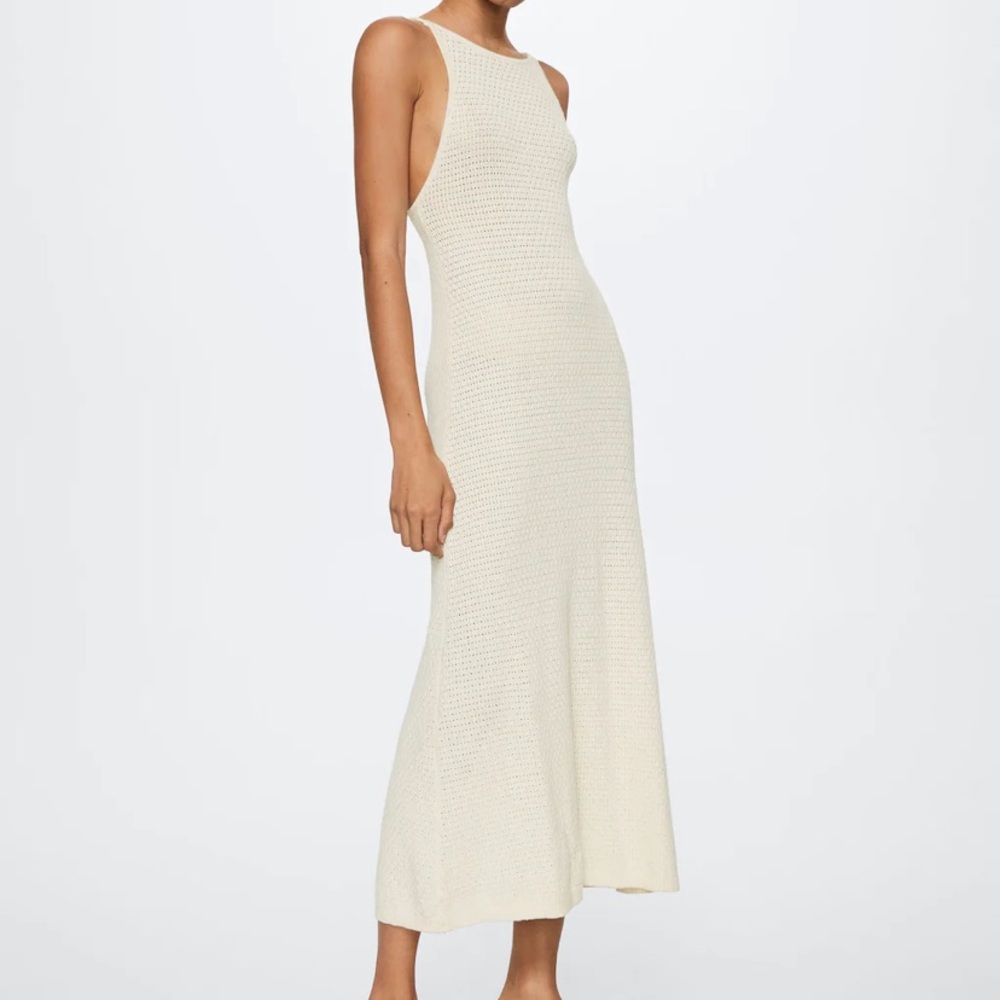 Mango knit maxi dress with open back never worn